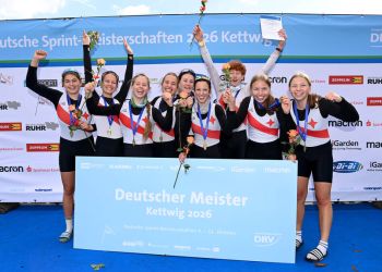 Die neuen deutschen Sprintmeisterinnen im Juniorinnen Achter kommen vom Ruder-Club Witten. Foto: meinruderbild.de