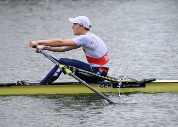 Finn Wolter auf dem Weg zum dritten Platz bei der DRV Langstrecke. Foto: meinruderbild.de