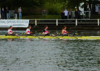 Der siegreiche Wittener Juniorinnen Doppelvierer: vl. Liana Büttner, Julie Spring, Sophie und Hannah Brozio.