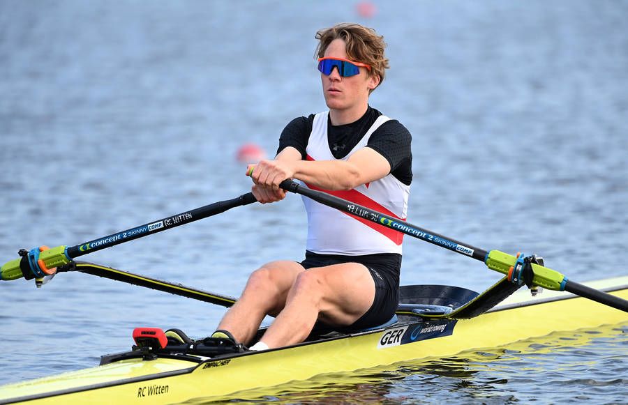 Finn Wolter wird Deutscher Vize-Meister im Leichtgewichts-Einer.