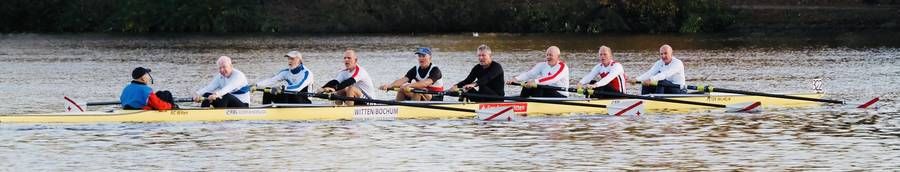 Mannschaft Ruhrachter: Stephan v. Petersdorf-Campen (RAB Essen), Aljdscha Langenohl (RY Bochum), Ulrich Gründling (RC Witten), Volker Willsch (RAB Essen), Volker Bogun (RC Witten), Götz Büttner (RC Witten), Wolf Rainer Schulz (RV Bochum), Helmut Janus (ETUF Essen). Steuermann: Wulf Schmiedeknecht (RV Bochum).