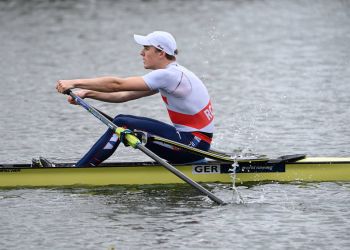 Finn Wolter auf dem Weg zum dritten Platz bei der DRV Langstrecke. Foto: meinruderbild.de